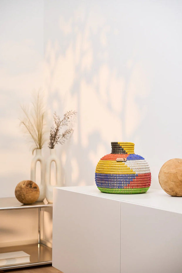 Ayo - afrikanische handgeflochtene Vase