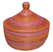 Afrikanische Tajine Pink Large - Durchmesser: ca.31cm - Höhe: ca.35 cm – Stoff: Savannengras - in Afrika geflochten – UNIKAT - streng limitiertes Exemplar - Marulaglow®