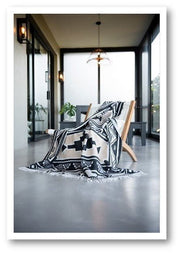 Ndebele - Kuschlige afrikanische Decke – Dezentes Muster – Luxuriöse gewebte Decke – Länge ca.180cm x Breite ca.140 cm - Marulaglow®