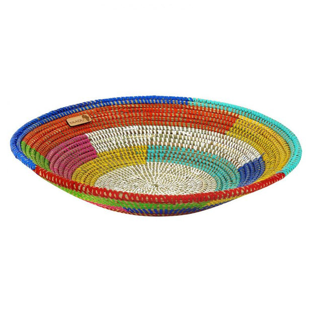 Obstschale – Katanga (bunt) – ca.,Ø40 cm aus Savannengras in Afrika hergestellt - Marulaglow®