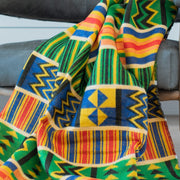 Kuschlige afrikanische Kente-Decke – Ghana – Buntes traditionelles Muster – Luxuriöse gewebte Decke – 180 x 140 cm - Marulaglow®