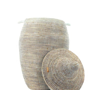 XXXL Wäschekorb mit Deckel – Korb Seba (weiß) – Höhe ca. 100 cm – wie Seegras jedoch aus Savannengras geflochten – Handarbeit - Marulaglow®